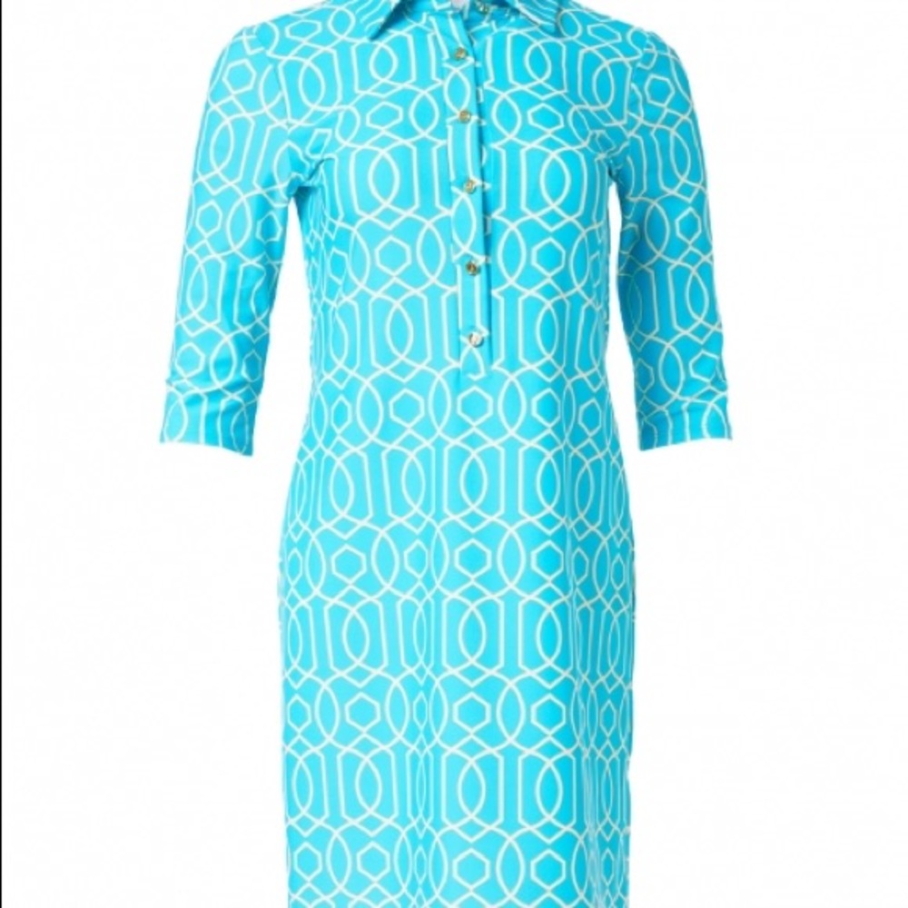 Jude Connally Dress Large Aqua Susanna Henley